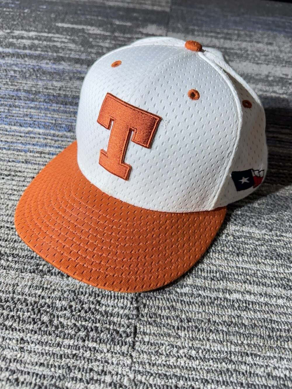 Texas Longhorns Hat Baseball Cap Fitted 7 1/2 Pro Line NCAA White Mesh College
